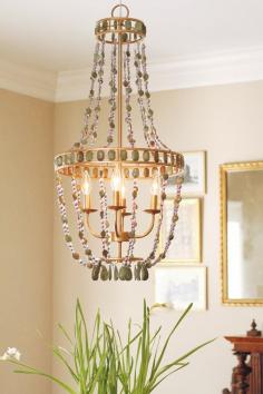 DIY Painted Beaded Chandelier www.charmingincha...