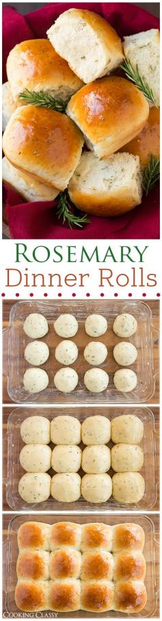
                    
                        Rosemary Dinner Rolls - these rolls are heavenly! Light and fluffy and full of fresh rosemary flavor. I love them dipped in olive oil and cracked pepper.
                    
                