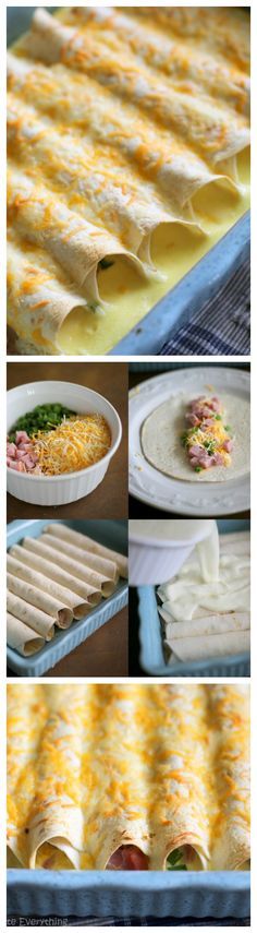 
                    
                        Ham and Cheese Breakfast Enchiladas - prepared the night before and filled with a ham and cheese egg mixture. Great for company! the-girl-who-ate-
                    
                
