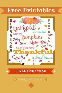 
                        
                            Free Fall Printables a collection found on Designs of Home - designsofhome.com
                        
                    