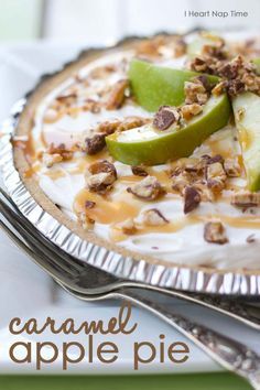 
                    
                        Caramel Apple Pie with Snickers! - yes please!!!
                    
                