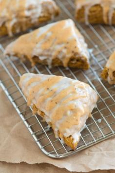 Spiced Pumpkin Scones Recipe - Inspired by Starbucks Pumpkin Scones from www.inspiredtaste... #recipe #fall #pumpkin