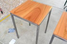 
                    
                        Cherry wood and raw steel end table by Fabitecture on Etsy
                    
                