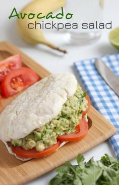 
                    
                        This avocado chickpea salad is the perfect vegan lunch option - the avocado provides a great creamy base for chickpeas, spring onions and coriander!
                    
                