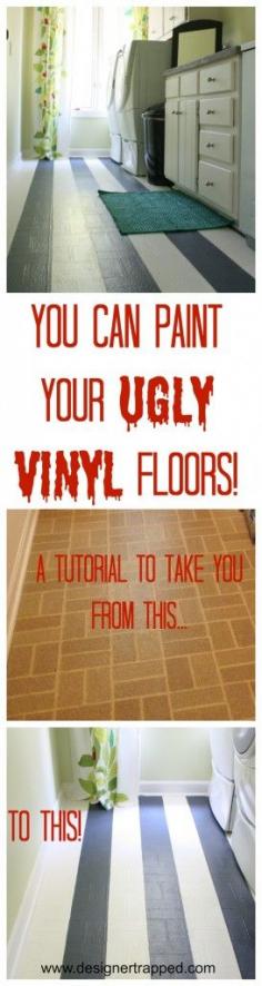 
                    
                        AWESOME!  Learn how to paint vinyl floors with this full tutorial.  #paintvinylfloors #paintedfloors
                    
                