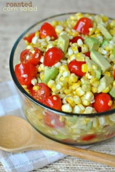 
                    
                        Roasted Corn Salad with Honey Lime Dressing, tomatoes and avocado!
                    
                