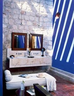 
                    
                        Geometric Pattern and Color Combo on Walls |  Hacienda Puerta Campeche | Photographed by Michael Calderwood for Architectural Digest
                    
                