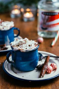 
                    
                        spiced bittersweet hot chocolate with peppermint schnapps
                    
                