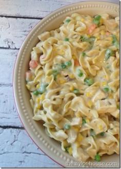 
                    
                        Homemade Chicken Noodles Casserole that's perfect when you're down with a cold.  This can be frozen too and added into freezer meal planning
                    
                