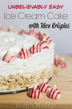 
                    
                        Need a quick dessert recipe using ingredients you already have on hand? This easy ice cream cake with a rice krispies crust from Marty's Musings will become a family favorite! Change the ice cream flavor and add different toppings and you can please even the pickiest member of your family!
                    
                