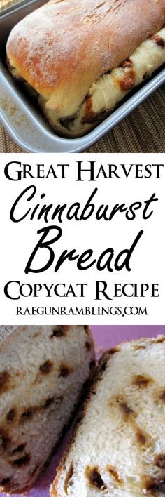 
                    
                        Hands down the best breakfast bread. Great Harvest style cinnaburst bread recipe at Rae Gun Ramblings
                    
                