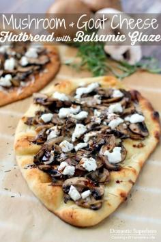 
                    
                        Mushroom and Goat Cheese Flatbread with Balsamic Glaze
                    
                