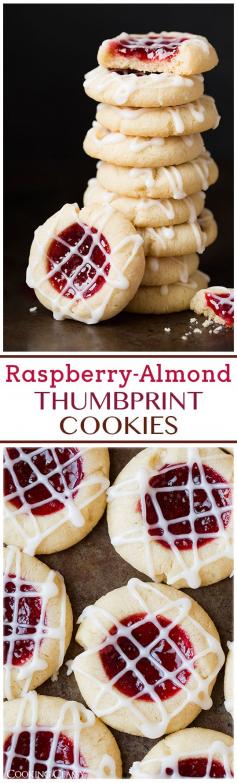 
                    
                        Raspberry Almond Shortbread Thumbprint Cookies - these are one of my FAVORITE Christmas cookies!
                    
                