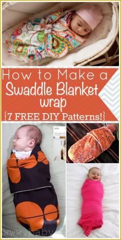 
                    
                        7 different free patterns for a DIY swaddle blanket wrap. Fits skill levels from novice to advanced!
                    
                