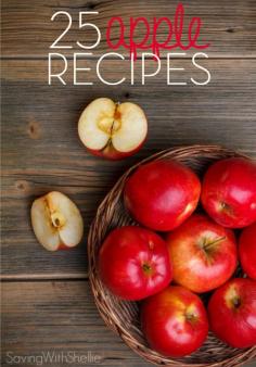 
                    
                        Apples Recipes Abound! Whether you're eating them raw, dipping in caramel and nuts or mixing them up to bake in a pie or tart, here are 25 Apple Recipes to give you some fresh ideas for fall.
                    
                