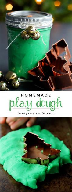 
                    
                        Homemade Play Dough Recipe - Learn how to make your own play dough at home in just 5 minutes with only 5 ingredients! | LoveGrowsWild.com
                    
                