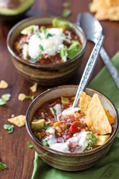 
                    
                        This is the best recipe for homemade Healthy Slow Cooker Chili! It's quick, easy and simple to prepare because it's cooked in a crockpot. This is amazing to serve on gameday or take it with you when you go tailgating!
                    
                