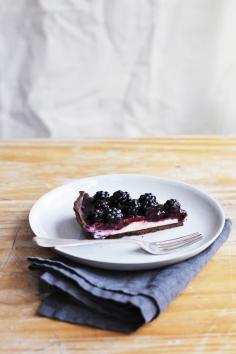 
                    
                        mascarpone tart with blackberries and chocolate crust
                    
                