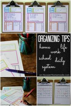 
                    
                        Home Organizing Tips: Daily System | Tackle your busy life with this daily schedule | Details on HoosierHomemade.com
                    
                