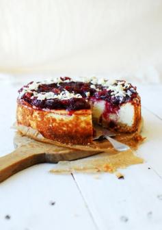 
                    
                        vanilla cheesecake with cranberry sauce & white chocolate
                    
                