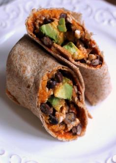 
                    
                        Healthy Sweet Potato, Black Bean & Avocado Breakfast Burritos
                    
                