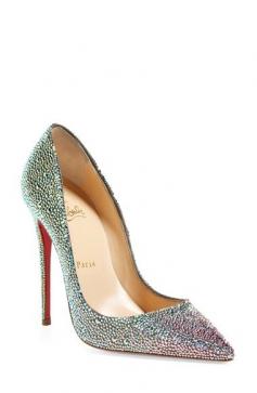 
                    
                        Free shipping and returns on Christian Louboutin 'So Kate' Pointy Toe Pump at Nordstrom.com. <p><B STYLE="COLOR:#990000">Pre-order this style today! Add to Shopping Bag to view approximate ship date. You'll be charged only when your item ships.</b></p><br>A glittering galaxy of hand-set Swarovski crystals sets apart this jaw-dropping pointy-toe pump. The low-cut vamp and slender stiletto heel elongate the leg and enhance feminine curves. Christian Louboutin's iconic red sole pops with each head-turning step.
                    
                