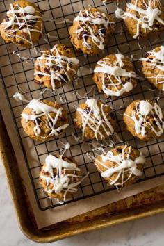 
                    
                        Pumpkin Cranberry and Pecan Cookies with a white chocolate drizzle
                    
                