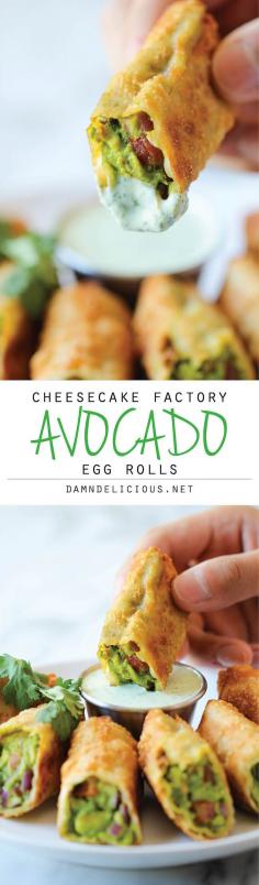 
                    
                        Cheesecake Factory Avocado Egg Rolls- I have never tried them but everything about this sounds yummy!
                    
                