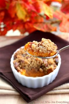 Ruth Chris' Sweet Potato Casserole... use lighter substitutions( land o lakes light butter spread with canola oil instead reg butter, 1/2 cup sugar + 1/2 cup splenda,  1/2 cup splenda brown sugar blend instead reg brown sugar, and 1/2 cup egg beaters instead of 2 eggs)  makes 10 servings at 9 points per serving