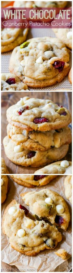 
                    
                        Soft-Baked, super chunk, and ultra buttery White Chocolate Cranberry Pistachio Cookies!
                    
                