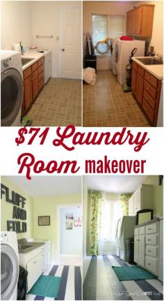 
                    
                        MUST PIN! Amazing DIY laundry room renovation for less than one hundred dollars! #diylaundryroom #laundryroommakeover
                    
                