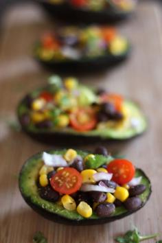 Avocado Salad Bowls #SuperBowlRecipes #SuperBowlFood #SuperBowlDips #dip #dips #SuperBowlMeals #SuperBowl #SuperBowlSunday  #recipes #eats #snacks #dinner #meals #appetizers #food #treats #tailgate #grilling #baking #grillout #bucketlist #tickets #travel #ticketpackages http://www.wholeliving.com/151701/avocado-bell-pepper-and-tomatoes