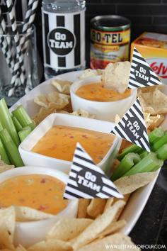 
                    
                        Throw the perfect festive Superbowl or Football party with this yummy, zesty Queso Dip Recipe #QuesoForAll
                    
                