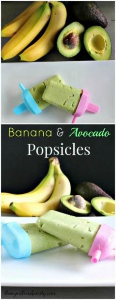 Banana  Avocado Popsicles #popsicles #healthy #snacking #snack