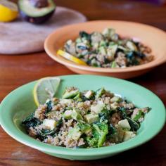 
                    
                        #Quinoa with zucchini, kale, pesto and nuts. #glutenfree #vegan and perfect for a #weeknight #meatless #dinner
                    
                