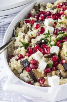 
                    
                        Couscous Salad with Aubergine, Pomegranate and Feta Cheese
                    
                