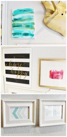 DIY Modern Gallery Wall + Free Printables | www.classyclutter.net... I love this site!