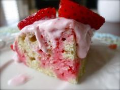 Strawberry Poke Hole Cake