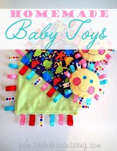 
                    
                        Need a simple homemade gift idea for a new little one? Here's how to make your own homemade baby toys!
                    
                