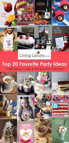 
                    
                        Top 20 DIY Party Ideas, Crafts and Recipes. So many fun ideas! LivingLocurto.com
                    
                