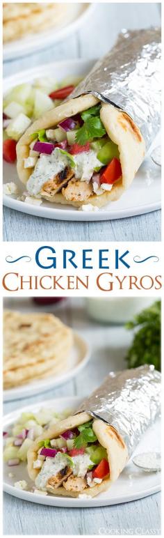 
                    
                        Gryos with Greek Chicken, Homemade Tzatzkiki and Pita Flatbread - these are one of my absolute favorite dinners! LOVE this recipe!
                    
                