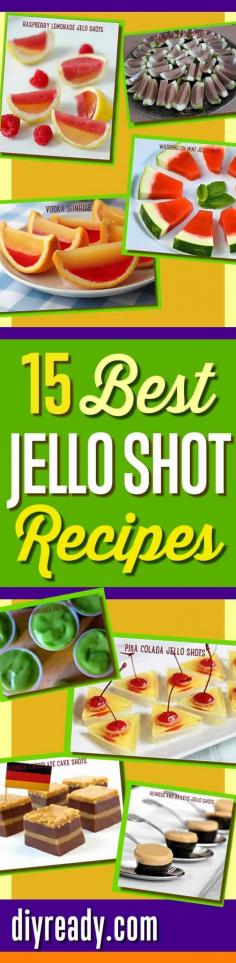 
                    
                        Best Jello Shot Recipes and Cool Drink Ideas for Cocktail Parties. How To Make Creative Jello Shots from Scratch with these amazingly delicious ideas for a jello shot sure to impress! Watermelon, Pina Colada, Raspberry Lemonade, Vodka Sunrise, even German Chocolate Cake Jello Shots diyready.com/...
                    
                