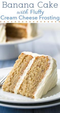 
                    
                        Banana Cake with Fluffy Cream Cheese Frosting - one of my favorite cakes! Always a hit!
                    
                