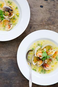 Clams in a Light Shallot & Pernod Broth from