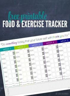 
                    
                        Free Printable Food and Exercise Tracker
                    
                