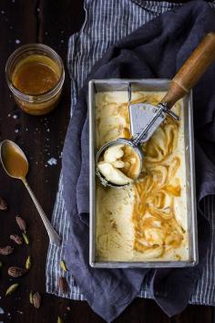 
                    
                        Smoked Cardamom Ice Cream with Salty Honey Caramel Swirl
                    
                