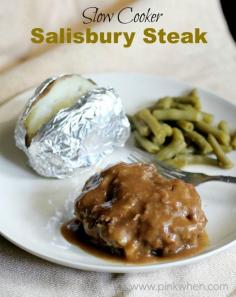 
                    
                        Delicious and easy Crock Pot meal! Slow Cooker Salisbury Steak recipe.
                    
                