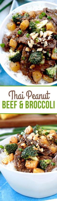 
                    
                        Thai Peanut Beef and Broccoli ~ If you like Beef and Broccoli and Thai Peanut Sauce - you are going to LOVE this explosion of flavor!
                    
                