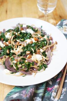 
                    
                        Linguine with Kale & Caramelized Onions
                    
                