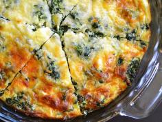 Spinach, Mushroom Feta Crustless Quiche #Recipe #hair #food #DIY